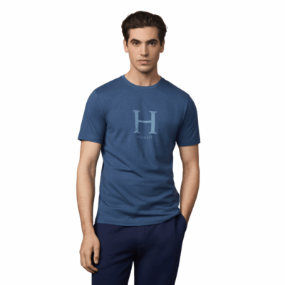 Classic fit h graphic t-shirt dark denim blue