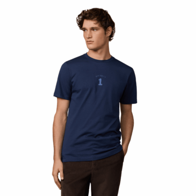 Classic fit number t-shirt ink blue