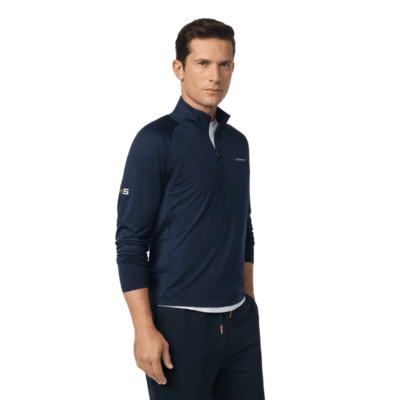 Slim fit long sleeve strike zip polo navy