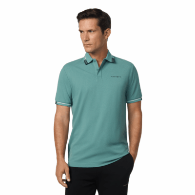 Classic fit short sleeved color city tip polo (City Tip Mint/Optic White/Black)