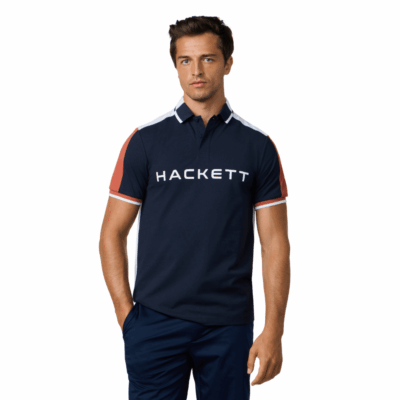Classic fit short sleeve multi polo navy