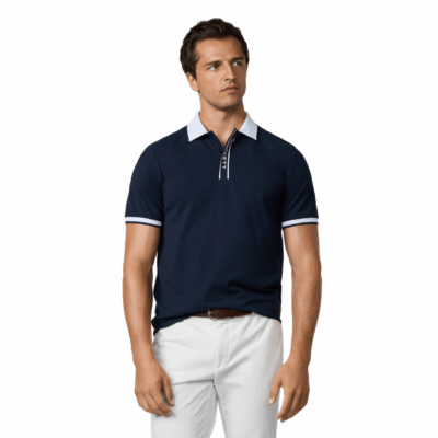 Classic fit short sleeve zip placket polo