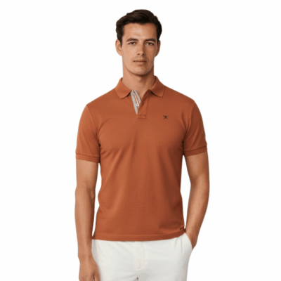 Slim fit short sleeve pique polo