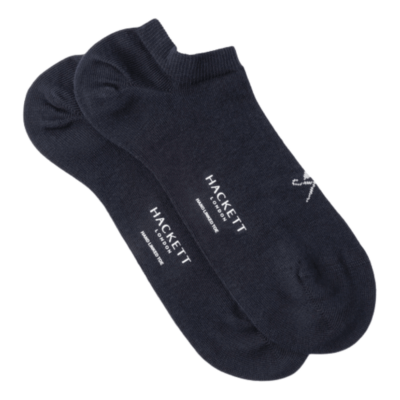 Two pack combed cotton solid trainer sock (Ink Blue, Marl Grey)