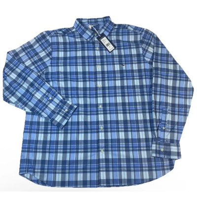 Camisa cuadriculada manga larga blue