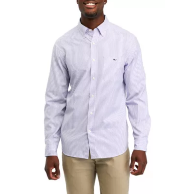 Camisa rallada manga larga white