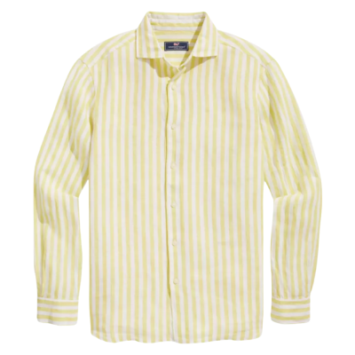 Camisa rallada manga larga amarilla