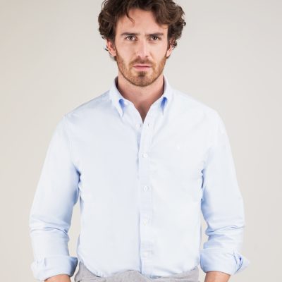 Camisa manga larga el ganso celeste