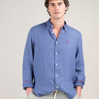 Camisa manga larga lino el ganso marino